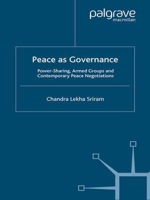 cover image of Peace as Governance